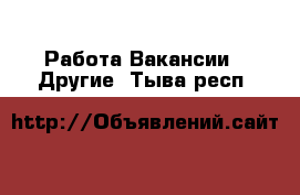 Работа Вакансии - Другие. Тыва респ.